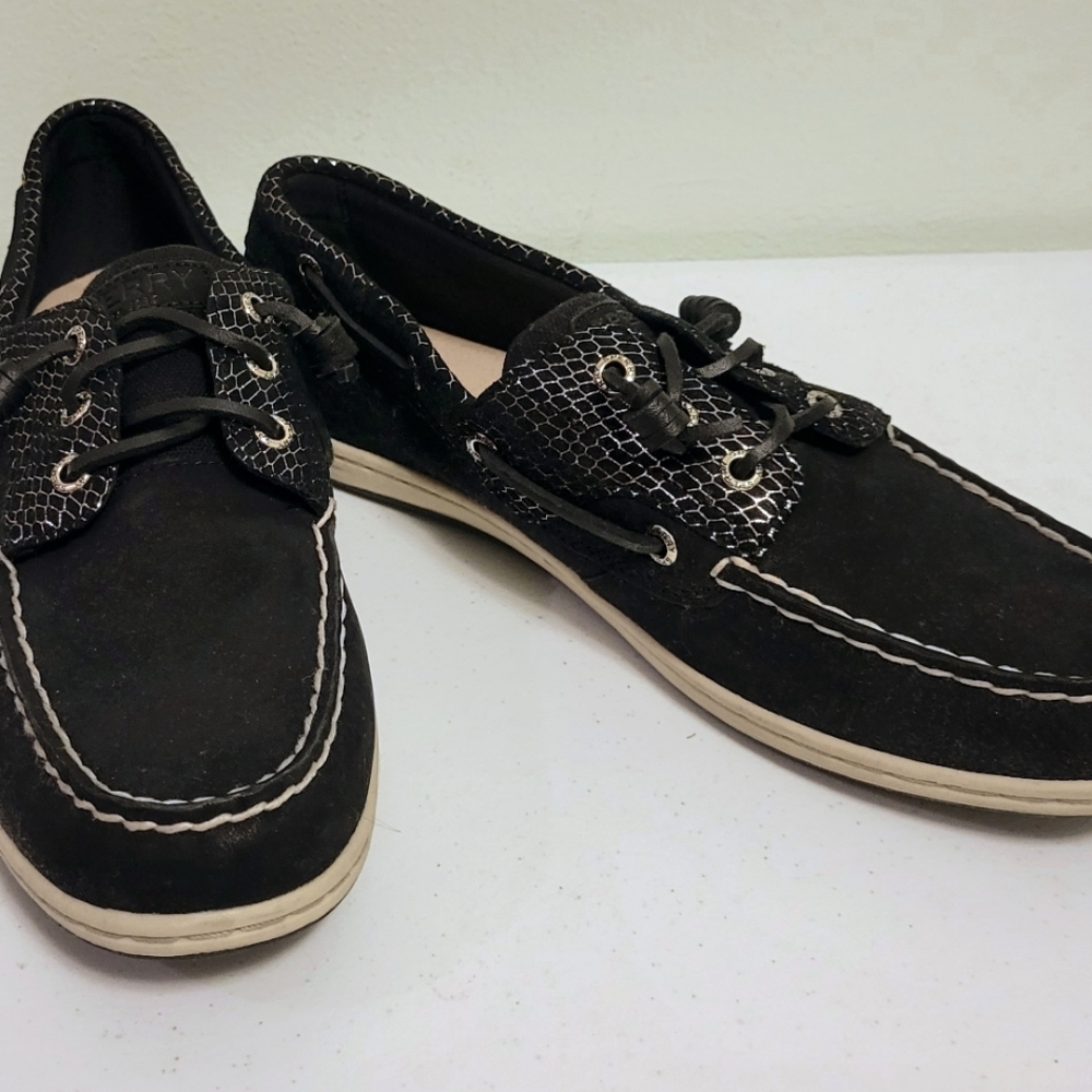Black Sperrys Women's 11M